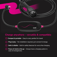 Load image into Gallery viewer, Cord Lite 10m Portable EV Charger 230V Fast Charging with UK Plug Adapter
