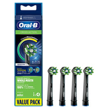 Load image into Gallery viewer, Oral-B Cross Action Black Clean Maximiser Replacement Toothbrush Head, Pack of 4