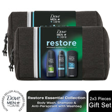 Load image into Gallery viewer, Dove Men+Care Restore Essential Collection 3Pcs Gift Set for Him with Washbag