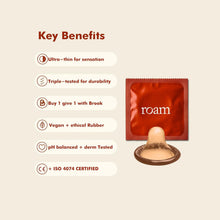 Load image into Gallery viewer, Roam Light Brown Regular Fit Condom for Safer Sex &amp; Contraception, 36 Pack