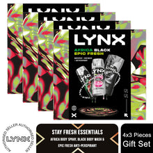 Load image into Gallery viewer, Lynx All Stars Gift Set, Africa Spray, Black Wash, Epic Fresh Deodorant Trio