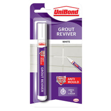 Load image into Gallery viewer, 3x Unibond Easy to Use Triple Protection Anti-Mould White Grout Reviver Pen, 7ml