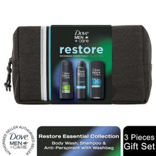 Load image into Gallery viewer, Dove Men+Care Restore Essential Collection 3Pcs Gift Set for Him with Washbag