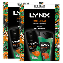 Load image into Gallery viewer, Lynx Jungle Fresh THE WINGMEN Body Spray &amp; Body Wash Duo Gift Set for Him