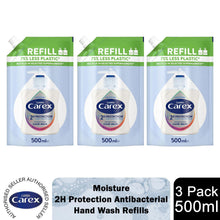 Load image into Gallery viewer, Carex 2 Hour Protection Antibacterial Hand Wash Refills Moisture 500ml, 3 Pack