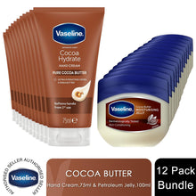 Load image into Gallery viewer, Vaseline Cocoa Butter Petroleum Jelly 100ml &amp; Hand Cream 75ml Set, 12 Pack