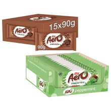 Load image into Gallery viewer, Nestle Sharing Bars, Aero Milk Chocolate 15x90g &amp; Aero Peppermint 15x90g
