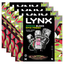 Load image into Gallery viewer, Lynx All Stars Gift Set, Africa Spray, Black Wash, Epic Fresh Deodorant Trio