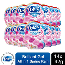 Load image into Gallery viewer, Bloo Toilet Rim Blocks Brilliant Gel All in 1 Cleaner Spring Rain Scent 42g 14pk