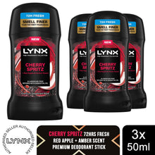 Load image into Gallery viewer, Lynx Deodorant Stick Cherry Spritz with 72Hrs Freshness 50ml, 3 Pack