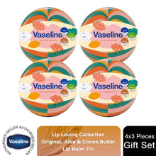 Load image into Gallery viewer, Vaseline Lip Loving Collection 3 Pieces Lip Balm Tin Gift Set for Her
