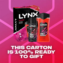 Load image into Gallery viewer, Lynx Recharge Sport Refresh Body Wash and Body Spray 2pcs Gift Set for Him