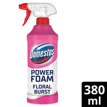 Load image into Gallery viewer, Domestos Power Foam Toilet &amp; Bathroom Cleaner Spray Floral Burst 380ml, 6 Pack