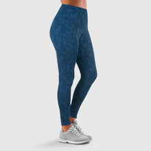 Load image into Gallery viewer, Women's Workout Leggings Highwaist with Side Pockets &amp; Camo Print, Blue-Size 4