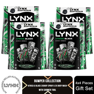 Lynx Africa & Black Bumper Gift Set, Daily Freshness Kit with Spray & Bodywash