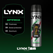 Load image into Gallery viewer, Lynx Limited Edition FIFA Africa Anti-Perspirant Aerosol Deo Spray 200ml, 6 PK