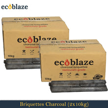 Load image into Gallery viewer, Ecoblaze Briquettes Charcoal 20kg Restaurant Grade for Pizza Oven, BBQ &amp; Firepit