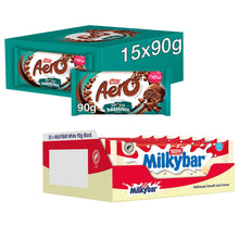 Load image into Gallery viewer, Nestle Sharing Bars, Aero Hazelnut 15x90g &amp; Milkybar Chocolate 20x90g