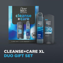 Load image into Gallery viewer, Dove Men+Care Gift Set Cleanse+Care XL Duo - Bodywash 400ml &amp; Spray 200ml