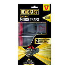 Load image into Gallery viewer, Deadfast Quick Kill Mouse Trap One-Click Setting Rodent Control Twin 2 Pack