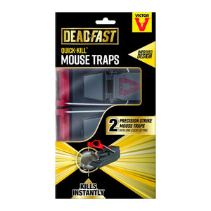 Deadfast Quick Kill Mouse Trap One-Click Setting Rodent Control Twin 2 Pack