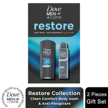 Load image into Gallery viewer, Dove Men+Care Restore Duo Gift Set Clean Comfort Bodywash &amp; Classic Deodorant