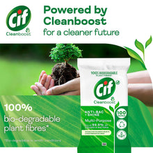 Load image into Gallery viewer, Cif Cleanboost Antibacterial Wipes Multipurpose Anti-Bac &amp; Shine,6x of 100 Wipes