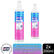 Load image into Gallery viewer, 2x of 200ml VO5 Full of Life Volume Blow Dry Spray For Perfect Fine Hair