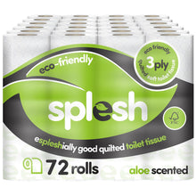 Load image into Gallery viewer, Splesh by Cusheen Quilted Luxury Aloe Vera 3 Ply Toilet Tissue Paper 72 Rolls