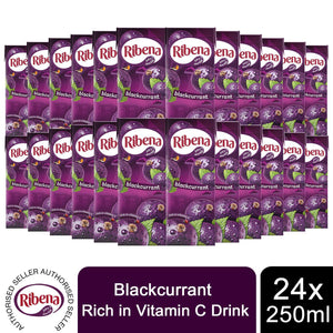 Ribena Blackcurrant Kids Fruit Juice Rich in Vitamin C, 24 Carton x 250ml