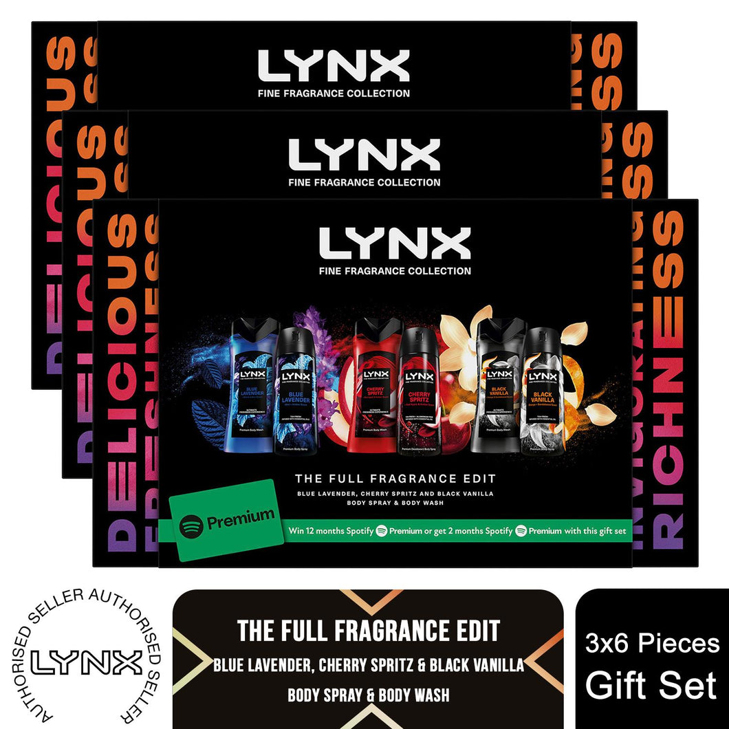 Lynx Fine Fragrance Gift Set, Premium Body Wash and Spray with Spotify Bonus