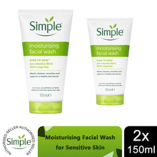 Load image into Gallery viewer, Simple Face Wash Range-Moisturising, Refreshing, Clear Pore Scrub or Glow, 150ml