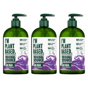 Original Source Hand Wash I'm Plant Based Lavender and Rosemary 335ml, 3 Pack