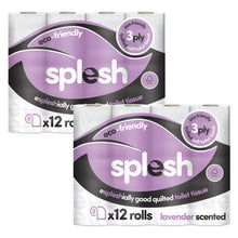 Load image into Gallery viewer, Splesh by Cusheen Quilted Lavender Fragrance 3 Ply Toilet Tissue Paper 24 Rolls