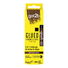 Load image into Gallery viewer, Got2b GEL Glued B&amp;E Tint Dark Brown or Black Strong Hold &amp; Flyaway 16ml, 3 Pack