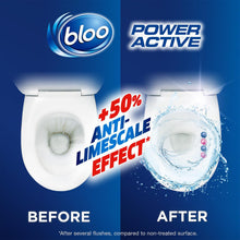 Load image into Gallery viewer, Bloo Toilet Rim Block Power Active Flower with 4 Cleaning Formula 2x50g 12 Pack