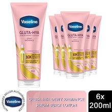 Load image into Gallery viewer, Vaseline Body Lotion Gluta-Hya Dewy Radiance Serum Burst Skin Care 200ml, 6 Pack