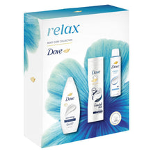 Load image into Gallery viewer, Dove Relax Trio Gift Set with Hydrate Bodywash, Body Lotion &amp; Classic Deodorant