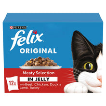 Load image into Gallery viewer, Felix Original Meaty Selection in Jelly Pouches 12 x 100g Pouches