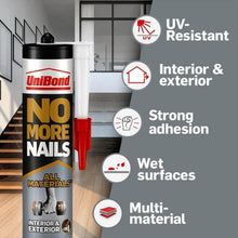 Load image into Gallery viewer, UniBond No More Nails All Materials Quick Drying Cartridge 390g, 4 Pack