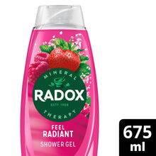 Load image into Gallery viewer, Radox Mineral Therapy Feel Radiant Shower Gel Revitalising Body Wash 675ml, 6pk