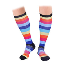 Load image into Gallery viewer, Flo Knee High Compression Socks Bright Pattern Support Travel Sports S/M or L/XL