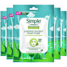 Load image into Gallery viewer, 5x of Simple Kind to Skin Moisturising &amp; Hydrating Sheet Mask with NaturalFibers
