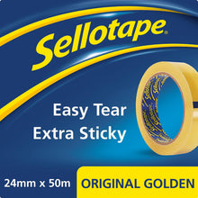 Load image into Gallery viewer, Sellotape Original Golden Strong Sticky Tape 24mmx50m, 12 Pack