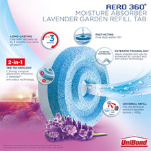 Load image into Gallery viewer, Unibond AERO 360 Moisture Absorber Lavender Garden Refill Tab - 12 x 450g