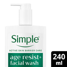 Load image into Gallery viewer, Simple Age Resist+ Facial Wash Anti-Ageing Hydrating Cleanser 240ml, 3 Pack
