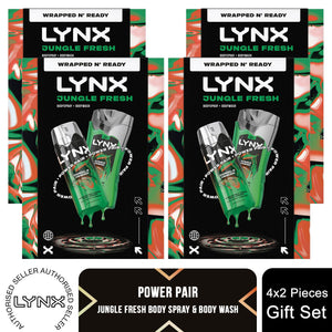 Lynx Jungle Fresh Gift Set Bodywash & Body Spray Duo Energising Grooming Kit