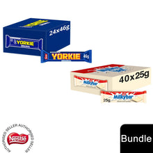 Load image into Gallery viewer, Nestle Chocolate Bar, Yorkie Chocolate Bar 24x46g &amp; Milkybar Chocolate 40x25g
