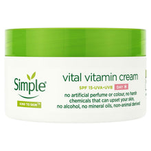 Load image into Gallery viewer, Simple Kind to Skin Face Cream - Day SPF15 or Night Cream, Hydrating, 50ml
