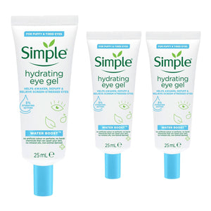 Simple Water Boost Hydrating Eye Gel for Puffy & Tired Eyes 25ml, 3 Pack